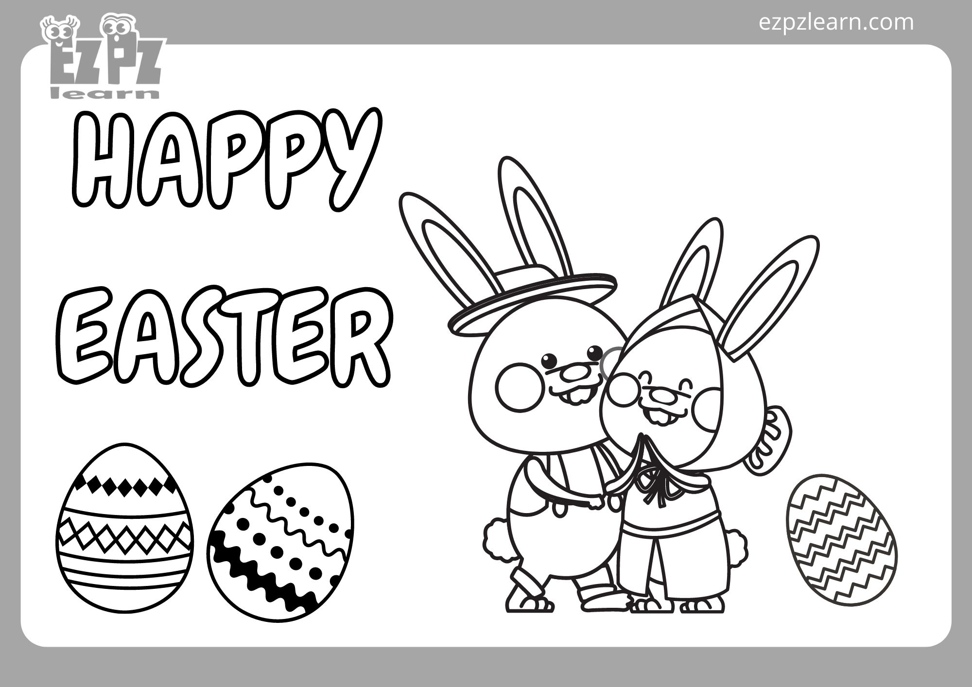 Happy Easter coloring page 3